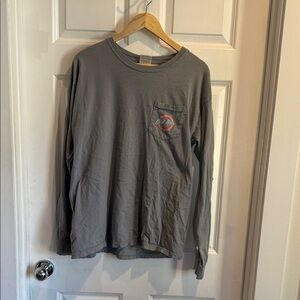 Classic Gray Long Sleeve Tee with Pocket